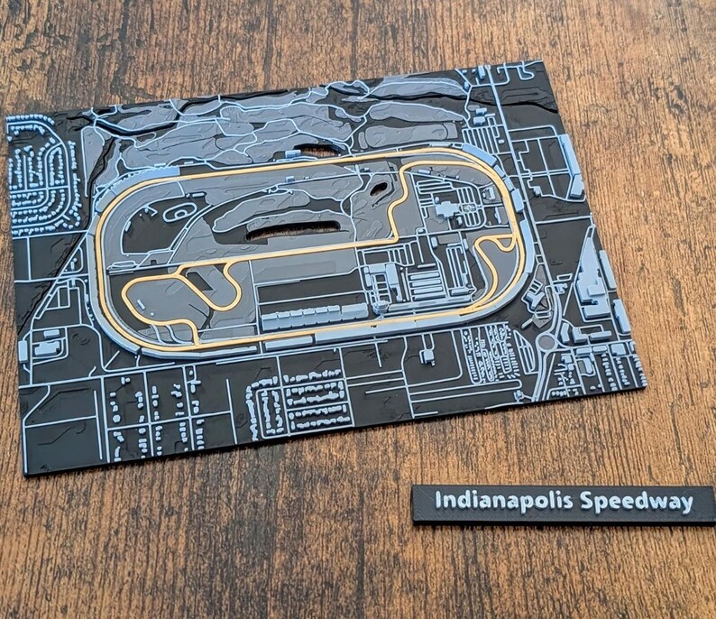 3D Printed Indianapolis Speedway Map, Framed Track Art - Etsy