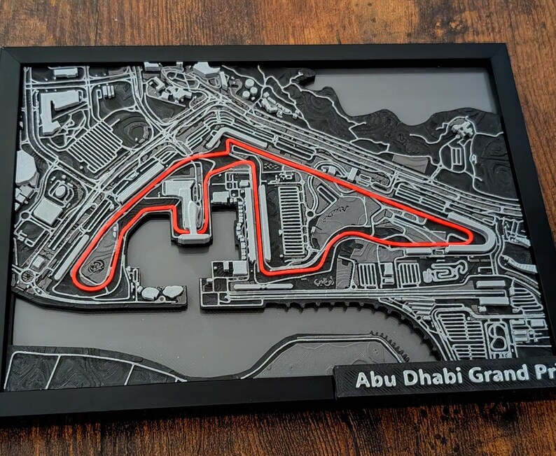 3D Printed Yas Marina Circuit Map, Abu Dhabi Race Track Model - Etsy