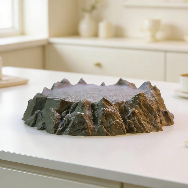 3D Printed Rock Miniature Base, Realistic PLA Terrain Display, Tabletop ...