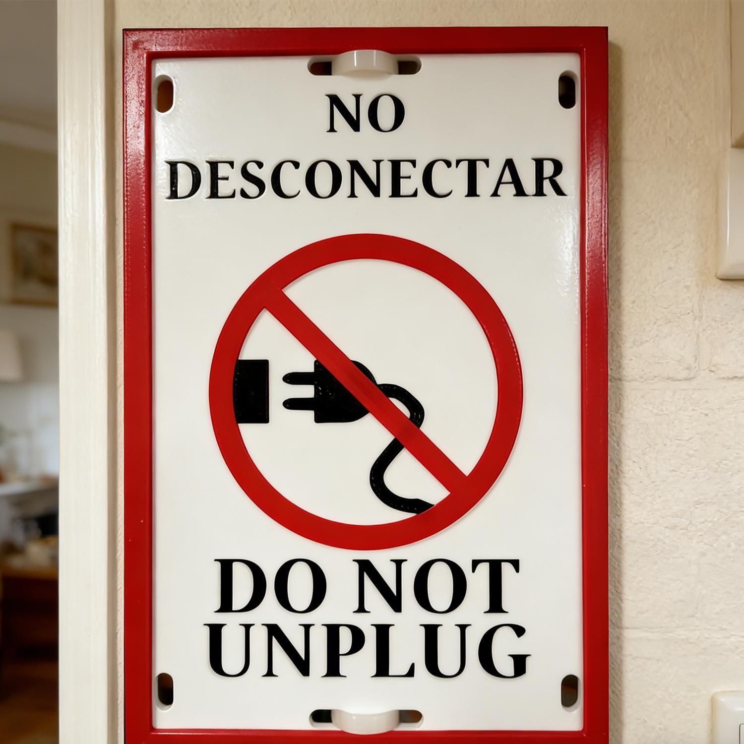 3D Printed Do Not Unplug Sign, Critical Power Safety Reminder - Etsy