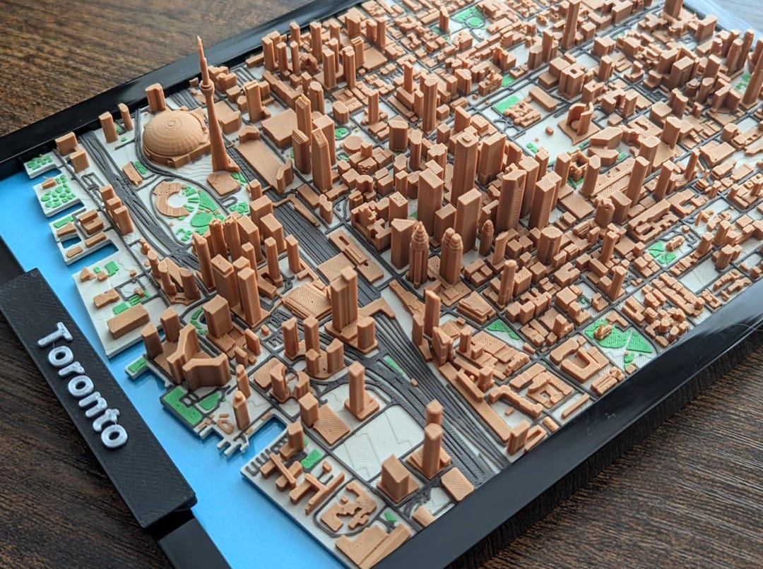 Toronto Scale Model 3D Printed Toronto Map, Miniature Cityscape Model, Personalized Gift - Etsy