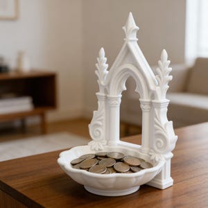 Portagioie stampato in 3D: organizer geometrico minimalista, decorazione per la toeletta.