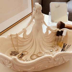 Bandeja organizadora de joyas impresa en 3D: decoración minimalista para tocador, bandeja para pequeños objetos.