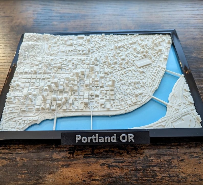Portland Layout Portland Oregon 3D City Map, Custom Framed Miniature Model - Etsy Canada