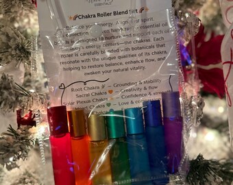 Set de mezcla de aceites esenciales para chakras en roll-on (7 frascos)