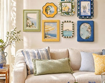 French Country | Cottagecore Photo Frame, Vintage Floral 4x4 4x6 5x7 Picture Frame, Colorful Cottage Wall Decor, Home & Housewarming Gift