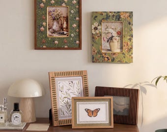 Stair Gallery Wall Picture Frame Set, Decorative Vintage Botanical Photo Frames for Stairwell & Entryway Decor, Aesthetic Decoration