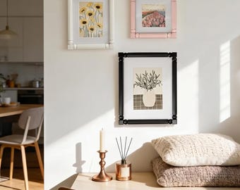 Architectural Pillar Picture Frames for Wall Decor, High Gloss Bead & Fluted Art Frame, Modern Gallery Wall Essential