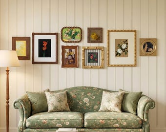 Vintage Gallery Wall Frame Set | Mixed Style Picture Frames for Wall Decor | Rustic Wood Gallery Wall Frame Kit for Living Room & Bedroom
