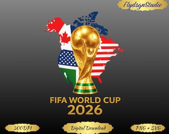 World Cup 2026 Custom PNG, North America Soccer Design (Digital Download)