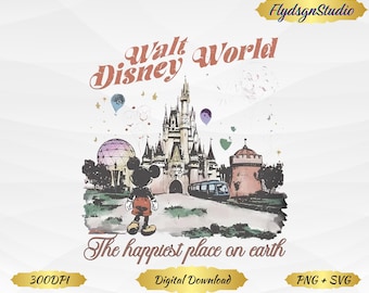 Retro Walt Disney World PNG - Familienurlaub Design (Digitaler Download)