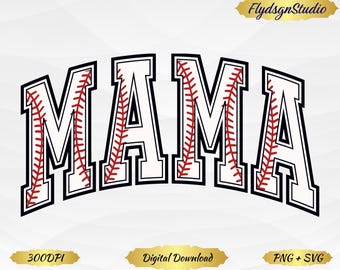 Baseball Mama PNG, Retro Game Day Mom Design (digitaler Download)