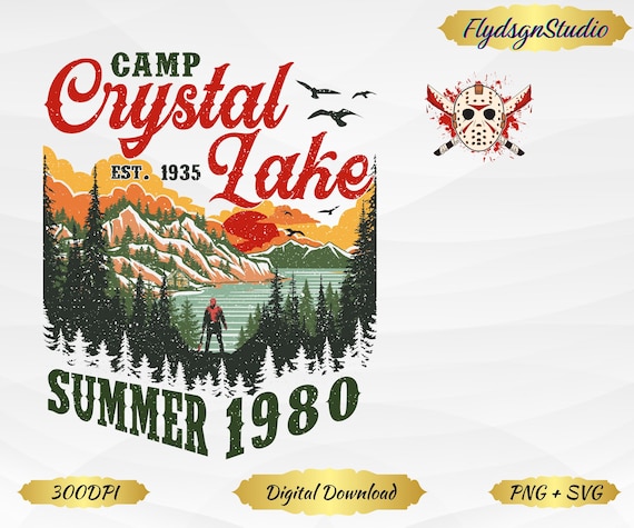 Camp Crystal Lake PNG, Retro Horror Movie, Jason Voorhees, Halloween Gift (Digital Download)