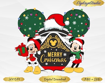 Disney Cruise Merry Christmas Png, Mickey And Minnie Christmas Trip Png, Family Matching Christmas Cruise Png, Custom Xmas Trip Png