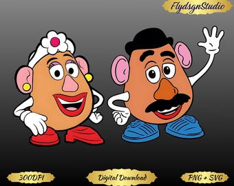Mr Potato und Mrs Potato PNG, Disney Paare PNG, Toy Story PNG, Kartoffel Gesicht Png, Familienübereinstimmung Png (Digital Downland)