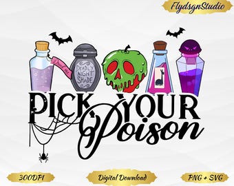 Scegli il tuo veleno Png, Scegli il tuo veleno *Download digitale*, Disney Family Png, Disney Villain Png, Halloween Png, Disney Witch Png