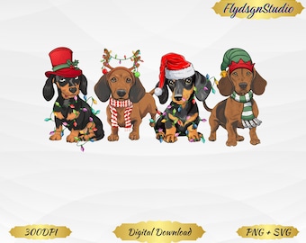 Christmas Dogs PNG, Dog LOver Sublimation Designs