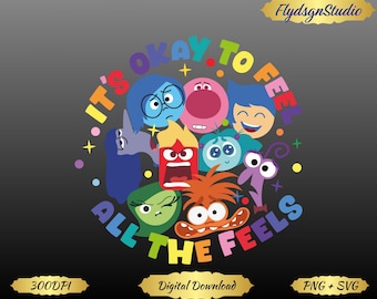 Frasi dei personaggi di Inside Out SVG, EPS, PNG Clipart (download digitale)