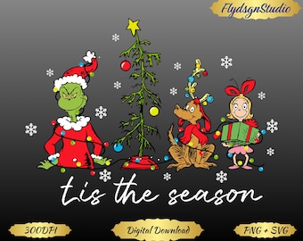 Grinchmas SVG: Tis The Season Christmas Movie Design (Digitaler Download)