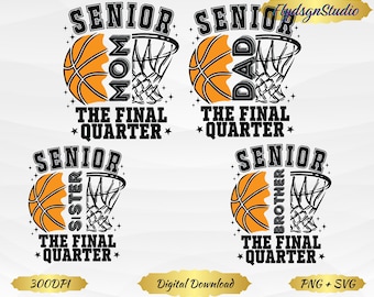 Senior Basketball  Family Mom Dad Sister Brother 2026 PNG SVG, Senior Basketball  Family 2026 PNG,  Senior Night (Digital Download)