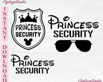 Princess Security PNG: divertente design per un viaggio in famiglia (download digitale)