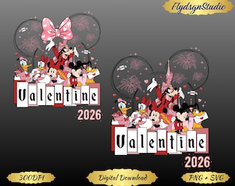 Mickey & Minnie Valentine 2026 PNG, Disneyland Couple (Digital Download)