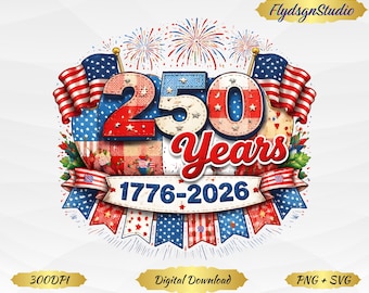 USA 250 Jahre Jubiläum PNG Retro Amerika Flagge 4. Juli Patriotisch ORIGINAL (Digitaler Download)