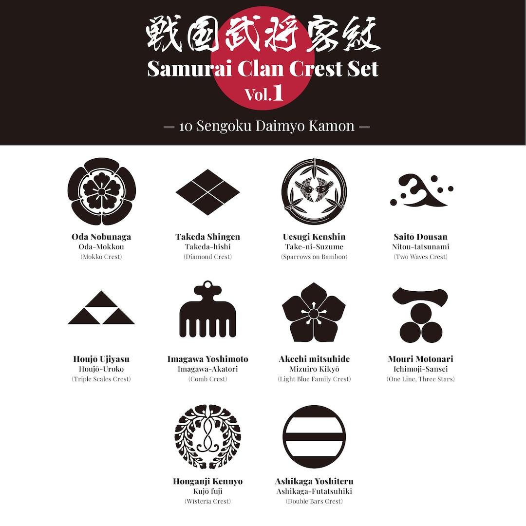 Samurai Clan Crest Set Vol.1 – Digital Download (10 Sengoku Daimyo