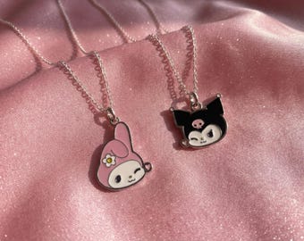 Schneller Versand Passendes kawaii versilbertes Halsketten Geschenk für Freunde Freundin Freund