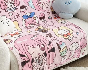 Nikki & Momo Flannel Blanket | Infinity Nikki Soft Throw | Gaming Fan Gift