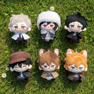 Bungo Stray Dogs-inspirerade sittande plyschdockor 10 cm | Animefigurplyschsamling