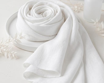 White Linen Fabric by the Yard, 188gsm, Unwashed, Organic 100% Flax Linen , 57 Inch Wide