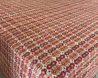 Edredón Kantha floral hecho a mano - Colcha de algodón estilo bohemio