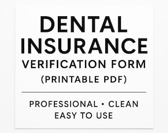 1. Dental Insurance Verification Form (PDF)