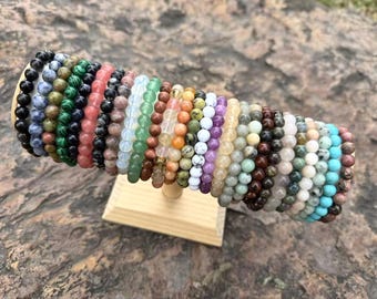 Handcrafted Crystal Beaded Bracelet – Natural Gemstones for Healing Energy and Balance – Unique Spiritual Jewelry Gift for Mindfulness