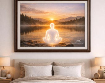 Stillness at Dawn - Meditation Wall Art Printable - Digital Download