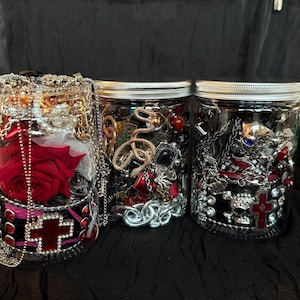 Gothic Mystery Jewelry Jar | Dark Alt Punk Emo Accessories Blind Box | Random Rings Earrings Necklaces Bracelets | Surprise Gift
