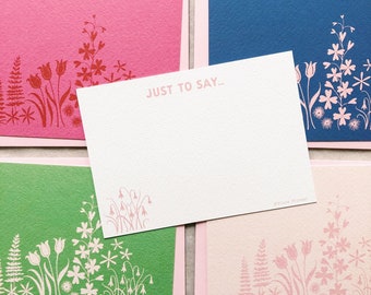 Floral Notecard Set x 8 with Envelopes : A6