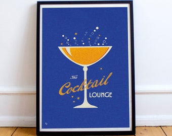 Cocktail Lounge Illustrated / Giclée Print A4/A3