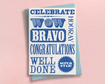 Congratulations Typography – Greeting Card