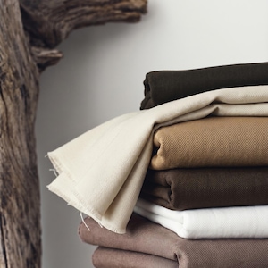 Durable Medium Weight Cotton Linen Fabric by the Yard, 220gsm, 54" Wide, for Aprons, Table Runners and Home Decor