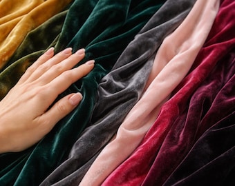 Tela de terciopelo cortada a medida, terciopelo elástico de 58" de ancho para costura, tela de confección para vestidos y faldas, tela de terciopelo para manualidades, fondo de fotos