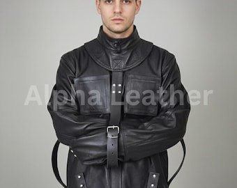 Handmade Black Leather Jacket | Men's Statement Fashion Wear