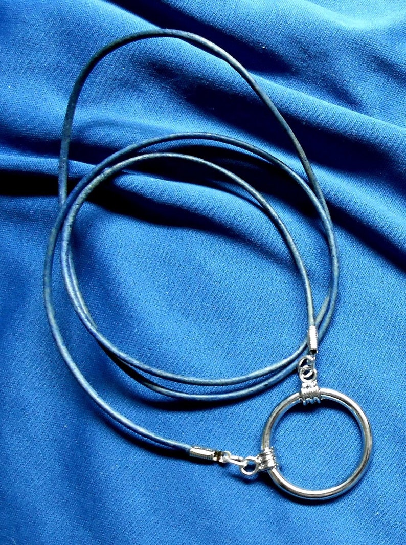 Leather cord eyeglass holder Necklace with a Big LOOP Etsy
