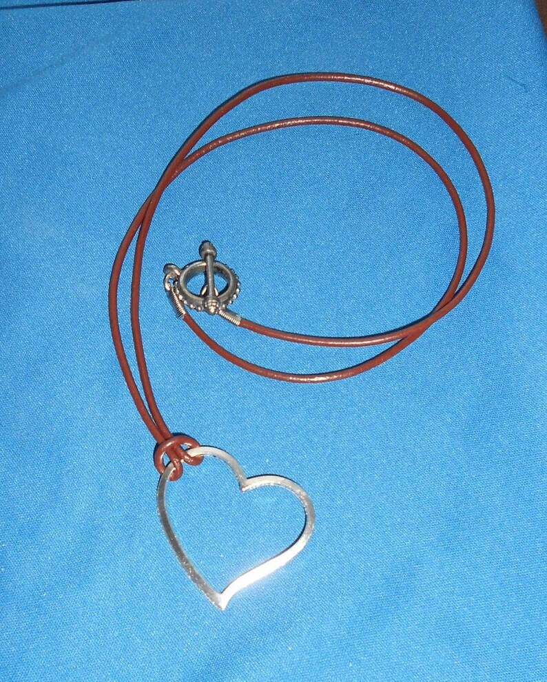 Leather Cord Eyeglass Holder Necklace With a Big Open Heart Etsy