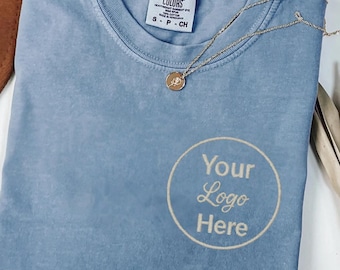 Embroidered Comfort Colors Pocket T-Shirt, Custom Logo Tee