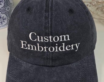 Personalized Embroidered Baseball Hat, Custom Logo, Vintage Trucker Style