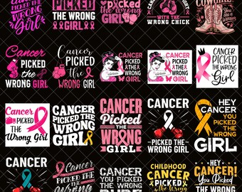 Krebs wählte das falsche Mädchen Png Bundle, Sublimationsdesign-Download, Krebsbewusstsein png, Pink Ribbon png, Sublimationsdesigns Download