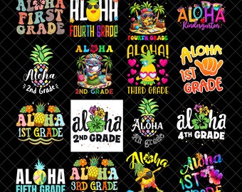 Aloha 3.klasse Png, Sommer Png, Strand Png, Urlaub PNG, Lehrer Png, Schule, Zurück in der Schule Png, Sublimation Design, digitaler Download