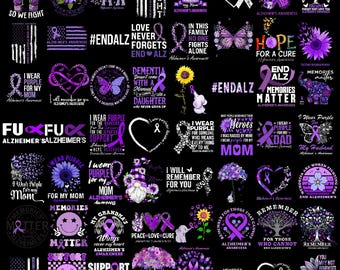 Alzheimer Awareness PNG Bundle, erinnern für diejenigen, die nicht png, Purple Ribbon Sublimation, Dementia Support Digital Download können